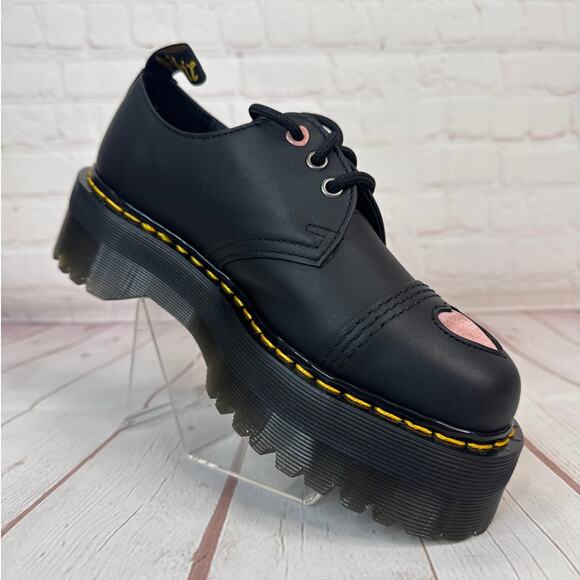 Dr. Martens 1461 Lace Up Quad Heart Leather Platform Shoes Women’s Size 7 - Picture 2 of 10